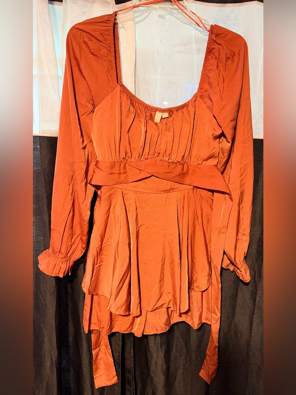 New without Tags Rust Orange Long Sleeve Romper